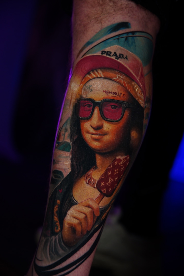 Farbiges Tattoo Porträt Kunstwerk im Black Smoke Tattoo Studio Berlin