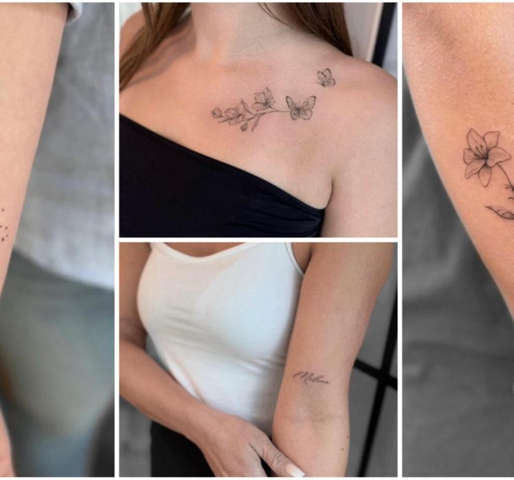 Fineline Tattoo Spezialistin beim Tätowieren in Berlin Schöneberg